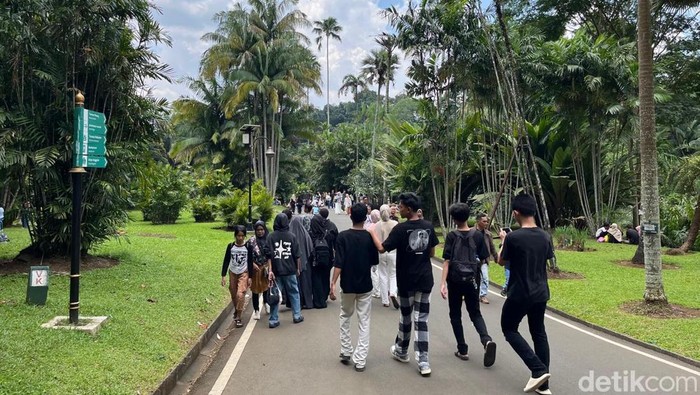 Situasi libur Lebaran di Kebun Raya Bogor (Anggi/detikcom).