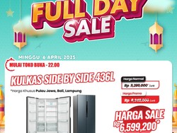 Kulkas Side by Side 436L Harga Diskon Cuma di Transmart Full Day Sale