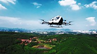 EHang EH-216S punya konfigurasi dua penumpang dan kecepatan maksimum 130 km/jam. Sementara ketinggian terbangnya bisa mencapai 3 km dengan waktu terbang selama 21 menit. Foto: Doc. EHang.