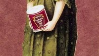 Produk Heinz pada 1901 mulai memasarkan sup tomat kalengnya dengan poster iklan. Uniknya, poster yang ditampilkan menujukkan seorang gadis dalam bentuk acar mentimun yang memegang kaleng sup tomat. Foto: Delish