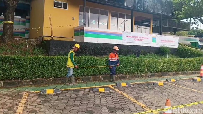 Lokasi di Rest Area KM 86 Tol Cipali yang berasap.
