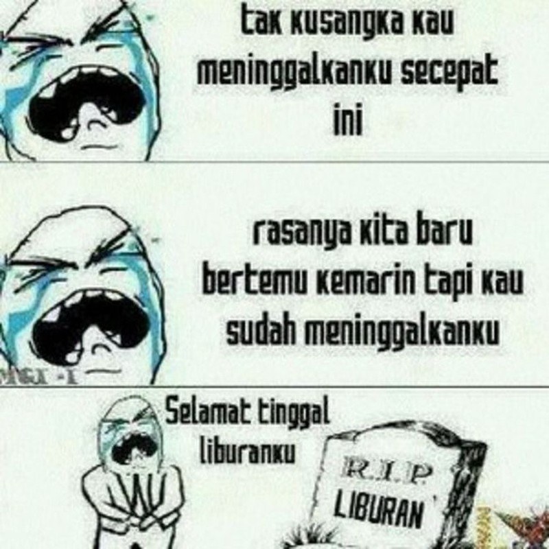Meme Lucu Libur Telah Usai, Besok Kembali Bekerja