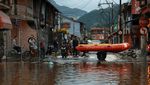 Penampakan Banjir Terjang Rio de Janeiro Brasil