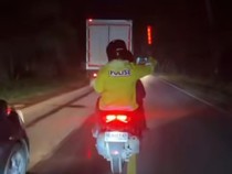 Sejumlah Pengendara Bandel Lawan Arus di Banyuasin Langsung Ditertibkan