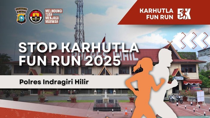 Flyer Karhutla Funrun 5k di Indragiri Hilir, Riau.