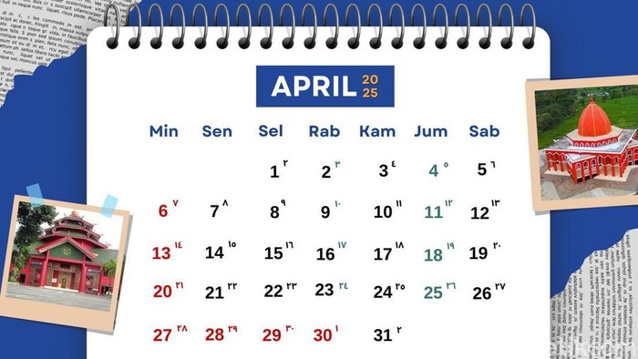 Kalender Hijriah April 2025.