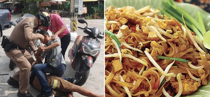 Kesal Pad Thai Pesanannya Diberi Kucai, Pria Ini Tusuk Diri Sendiri!