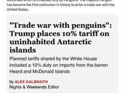 Meme Kocak Pulau Penguin Kena Tarif Trump