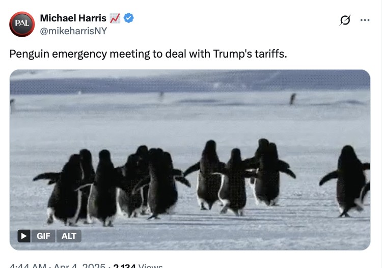 Meme pulau penguin kena tarif Trump