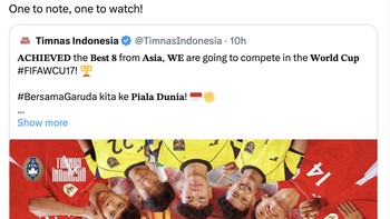 Akun dari negara tetangga pun ikut memuji pencapaian Timnas Indonesia U-17. Foto: X.com