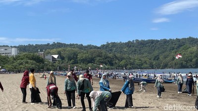 Potret Pantai Pangandaran Usai Diserbu Wisatawan Saat Libur Lebaran