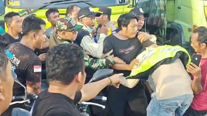 Tangkap layar video saat sopir ricuh di Pelabuhan BBJ Lampung.