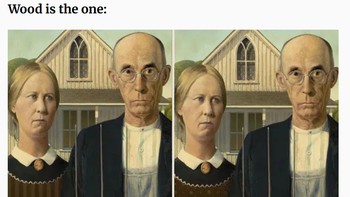 American Cothic oleh Grant Wood yang sesungguhnya ada di sebelah... Foto: via Bored Panda
