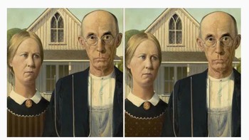 Yang membedakan adalah pola pada pakaian sang perempuan. Foto: via Bored Panda