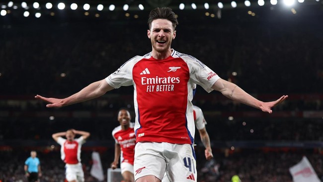 Arsenal Bantai Madrid 3-0, Tendangan Bebas Declan Rice Bikin Takjub