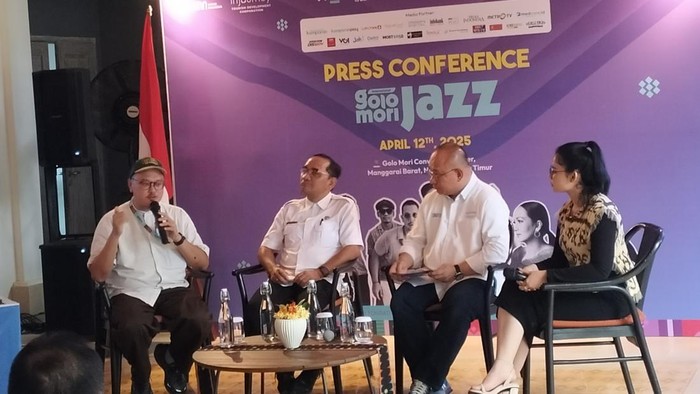 Konferensi pers International Golo Mori Jazz 2025 di Labuan Bajo, Manggarai Barat, NTT, Rabu (9/4/2025) sore. (Ambrosius Ardin/detikBali)