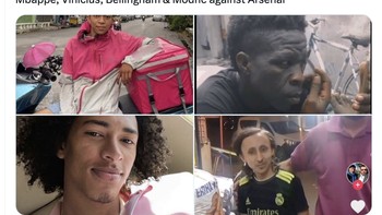 Para bintang Real Madrid semalam tampil melempem. Foto: X.com