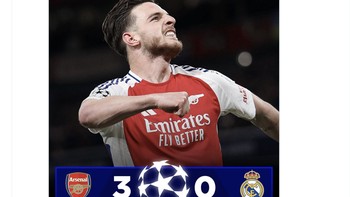 Fabrizio Romano menyebut ini malam yang bersejarah buat Arsenal. Foto: X.com