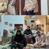 Kedua orangtua Miskah dan Yislam, serta saudara mereka tampak duduk menyimak. Terlihat anggota keluarga yang begitu antusias dan sudah tak sabar untuk mengetahui jenis kelamin bayi yang dikandung Miskah. Foto: Instagram/@miskahshf