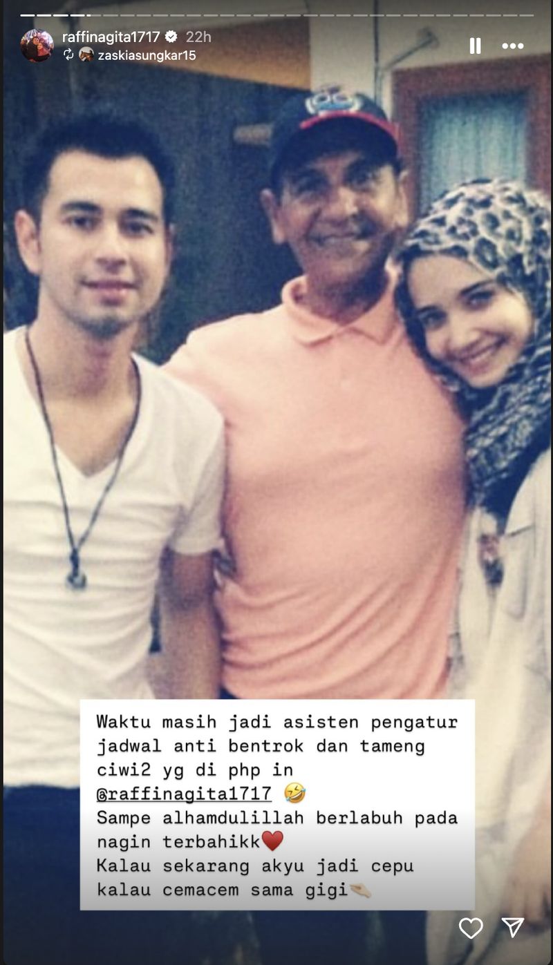 Foto lawas Raffi Ahmad dan Zaskia Sungkar.