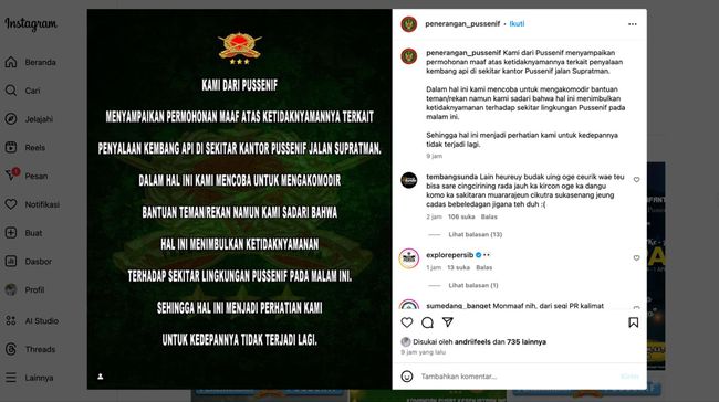 Tangkapan layar video kembang api dari sejumlah titik yang berasal dari Pussenif Bandung.