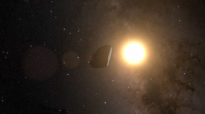 Visualisasi 3D asteroid 2024 YR4