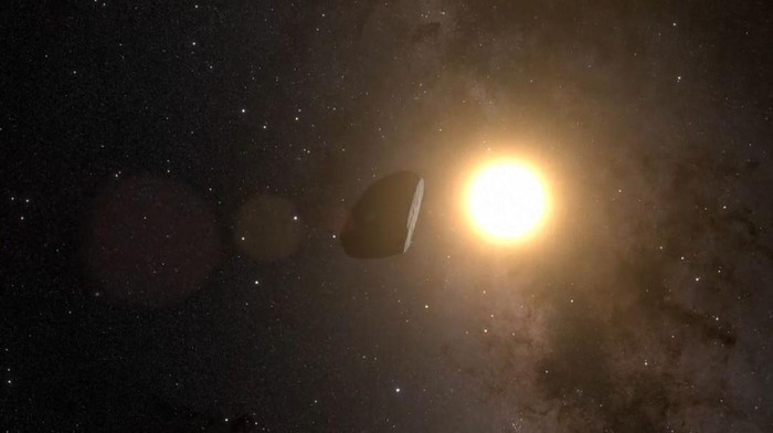 Visualisasi 3D asteroid 2024 YR4