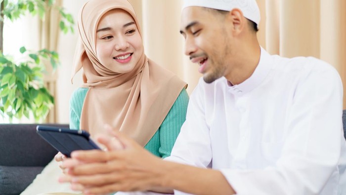 Ilustrasi pasangan Muslim