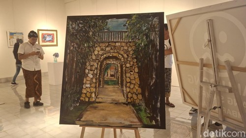 Salah satu karya dalam pameran seni rupa bertajuk “Nyampaht” di Sudakara ArtSpace, Sudamala Resort, Sanur.
