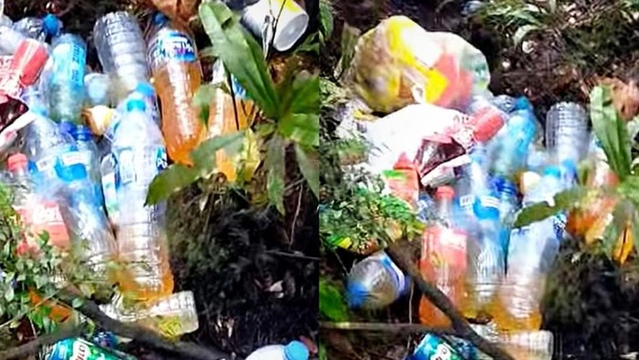 Sampah berserakan di Bukit Tiong Kandang.