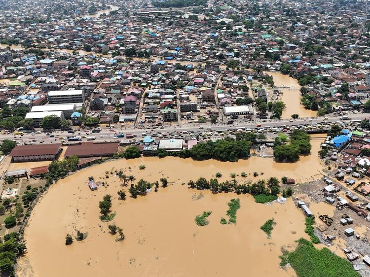 Foto Udara Banjir Parah Rendam Ibu Kota Kongo Kinshasa