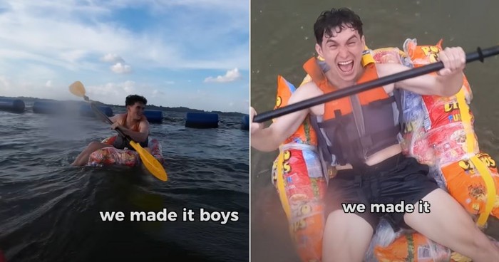 Kreatif! YouTuber Ini Bikin Perahu dari Keripik Kentang dalam Kemasan