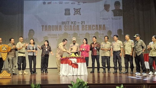Perayaan HUT Tagana ke-21 di Gedung Natya Mandala, Institut Seni Indonesia (ISI) Bali, Jumat (11/4/2025).