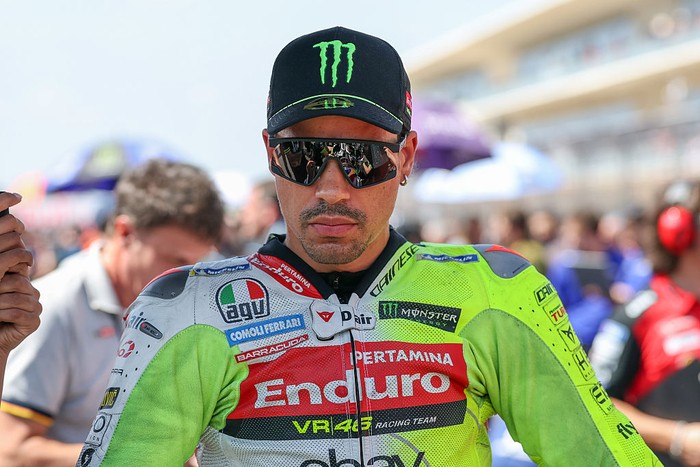 AUSTIN, TX - MARCH 29: Franco Morbidelli (21) of Italy and Pertamina Enduro VR46 Racing Team on the grid before the Tissot Sprint Race at the MotoGP Red Bull Grand Prix of the Americas on March 29, 2025, at Circuit of The Americas in Austin, Texas. Photo by David Buono/Icon Sportswire via Getty Images)