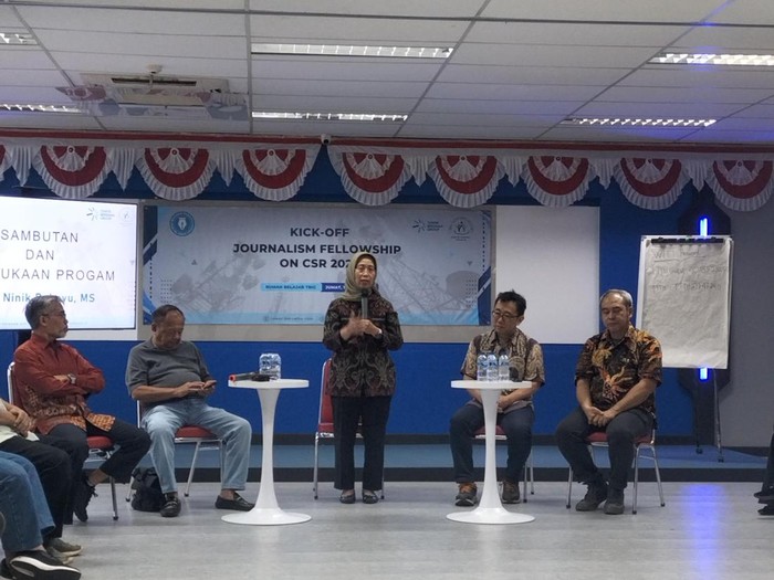Kick off Journalism Fellowship on CSR 2025 di Rumah Belajar TBIG di Karawaci, Tangerang, Banten (11/4/2025)
