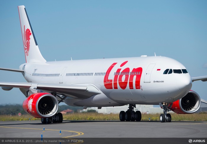 Pesawat Airbus A330 yang digunakan Lion Air untuk menerbangkan jamaah Haji