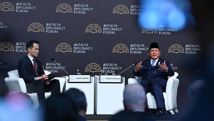 Prabowo dalam forum Antalya Diplomacy Forum (ADF) 2025.