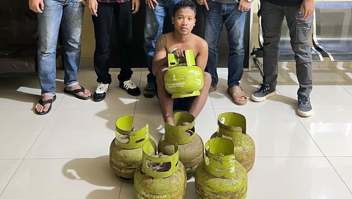 Tampang EH (19) pelaku pencurian 30 tabung gas LPG 3kg di Kota Prabumulih