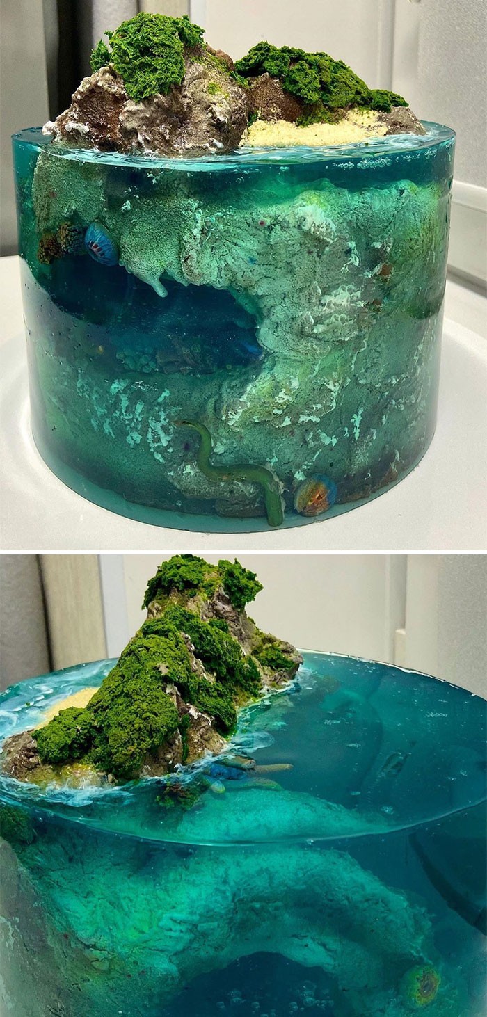 Indah! 10 Kue Ini Menampilkan Desain Pulau dan Samudra