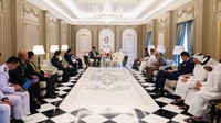 Sjafrie bertemu dengan Menteri Pertahanan Qatar HE Sheikh Saoud Bin Abdulrahman Bin Hassan Bin Ali Al Thani. 