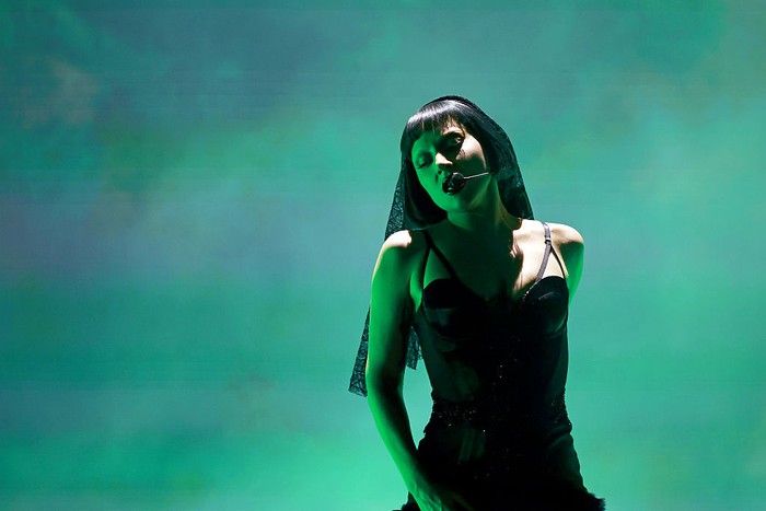 INDIO, CALIFORNIA - APRIL 11: (FOR EDITORIAL USE ONLY) Lady Gaga performs at the Coachella Stage during the 2025 Coachella Valley Music and Arts Festival at Empire Polo Club on April 11, 2025 in Indio, California. (Photo by Kevin Mazur/Getty Images for Coachella)