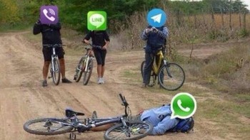Layanan aplikasi pesan lain saat melihat WhatsApp Down. Foto: X.com