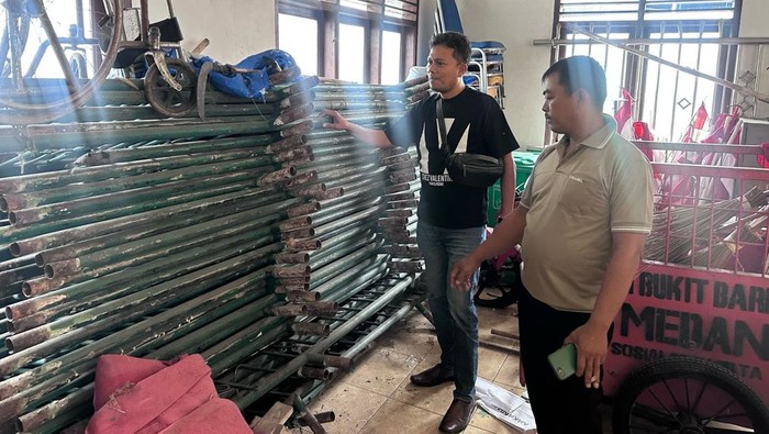 Pagar TMP yang disimpan penjaga makam. (Dok. Polrestabes Medan)