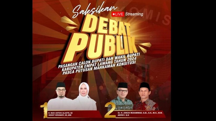 Poster debat publik PSU Empat Lawang.