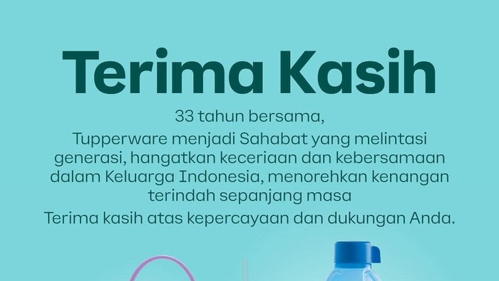 Tupperware mengucapkan salam perpisahan dengan Indonesia setelah 33 tahun jadi kebanggaan dan kesayangan emak-emak. Netizen +62 pun mengutarakan kesedihannya.