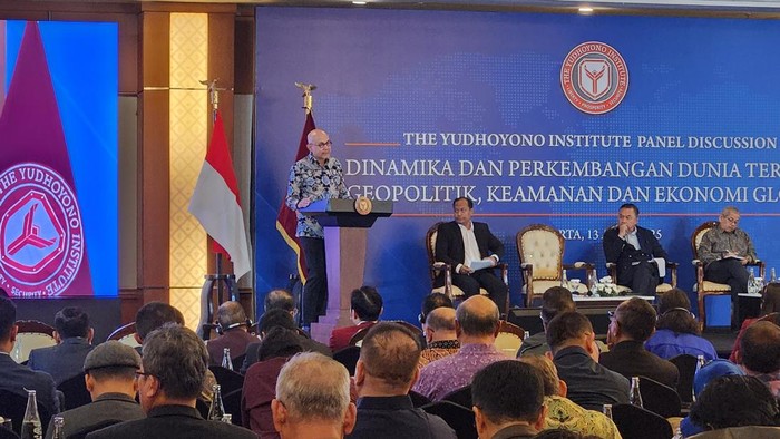 Wakil Menteri Luar Negeri Arrmanatha Nasir dalam acara The Yudhoyono Institute (Adrial/detikcom)