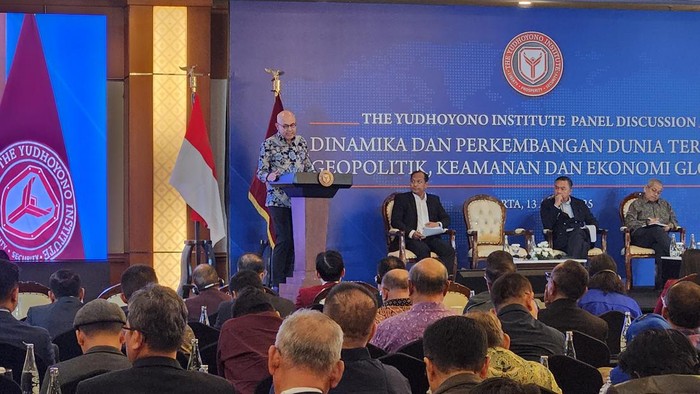 Wakil Menteri Luar Negeri Arrmanatha Nasir dalam acara The Yudhoyono Institute (Adrial/detikcom)