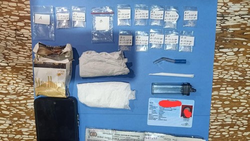 Barang bukti penangkapan pengedar narkoba oleh Satuan Reserse Narkoba Polres Jembrana. (Foto: Dok. Polres Jembrana)