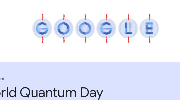 Google Doodle hari ini menampilkan thaumatrope, yaitu alat dan mainan optik untuk memperingati Hari Quantum Sedunia (dok. Google Doodle).