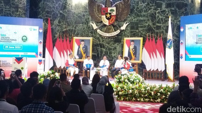 Jumpa pers BTN Jakarta International Marathon 2025. (Kurniawan/detikcom)